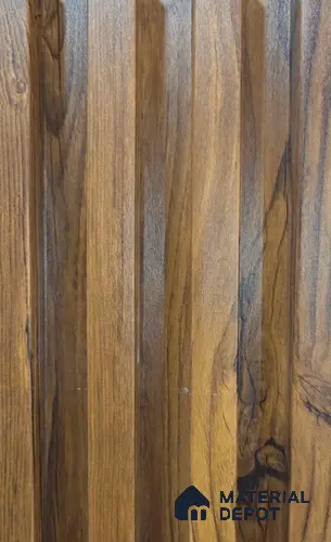 Brown Wooden Louver PN 02897 9.5 ft x 6 inch WPC Panel - 23 mm | Suitable for Feature Wall, TV Unit & Living Room | Width is Subjected to 5% Variation
