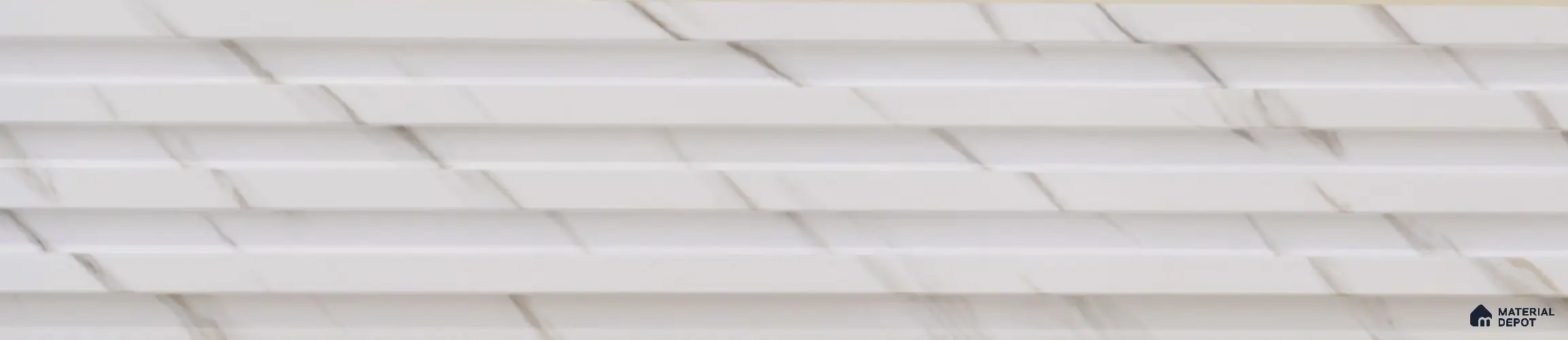 White Marble Louver PN 02902 9.5 ft x 6 inch WPC Panel - 23 mm | Suitable for Feature Wall, TV Unit & Living Room | Width is Subjected to 5% Variation