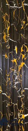 Black Marble Louver PN 02906 9.5 ft x 6 inch WPC Panel - 23 mm | Suitable for Feature Wall, TV Unit & Living Room | Width is Subjected to 5% Variation