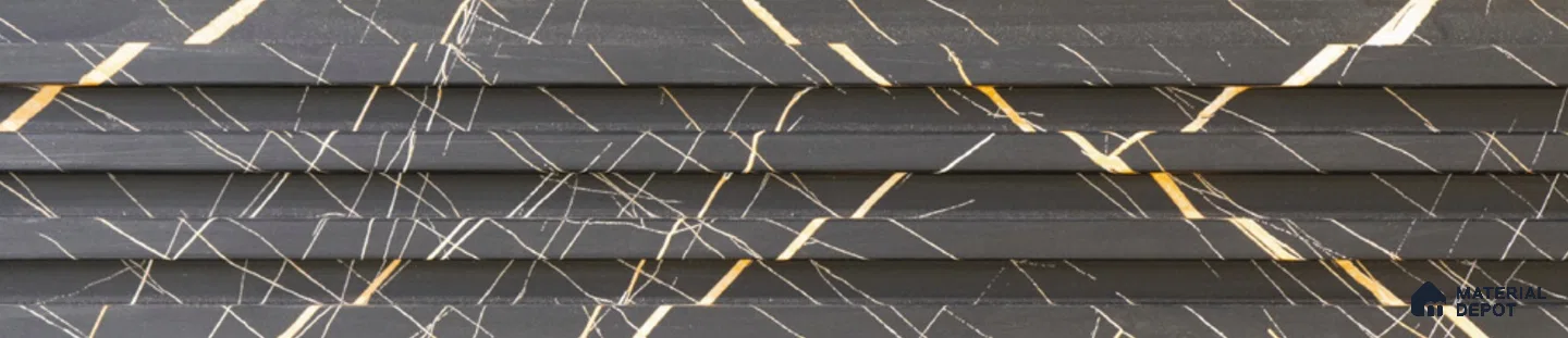 Grey Marble Louver PN 02908 9.5 ft x 6 inch WPC Panel - 23 mm | Suitable for Feature Wall, TV Unit & Living Room | Width is Subjected to 5% Variation