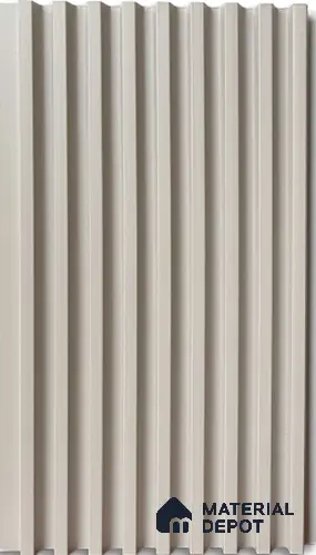 Light Beige Plain Colour Louver PN 03016 9.5 ft x 4.9 inch WPC Panel - 12 mm | Suitable for Feature Wall, TV Unit & Living Room | Width is Subjected to 5% Variation