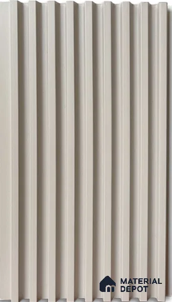 Light Beige Plain Colour Louver PN 03016 9.5 ft x 4.9 inch WPC Panel - 12 mm | Suitable for Feature Wall, TV Unit & Living Room | Width is Subjected to 5% Variation