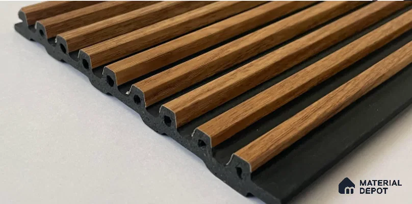 Light Oak Wooden Louver PN 03016 L 9.5 ft x 4.9 inch WPC Panel - 12 mm | Suitable for Feature Wall, TV Unit & Living Room | Width is Subjected to 5% Variation