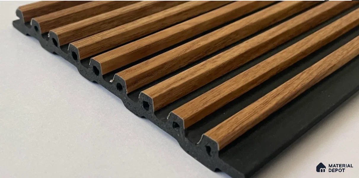 Light Oak Wooden Louver PN 03016 L 9.5 ft x 4.9 inch WPC Panel - 12 mm | Suitable for Feature Wall, TV Unit & Living Room | Width is Subjected to 5% Variation