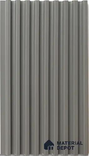 Solid Grey Plain Colour Louver PN 03016 B 9.5 ft x 4.9 inch WPC Panel - 12 mm | Suitable for Feature Wall, TV Unit & Living Room | Width is Subjected to 5% Variation