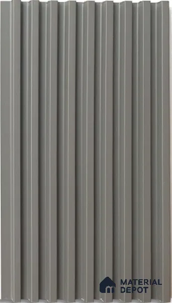 Solid Grey Plain Colour Louver PN 03016 B 9.5 ft x 4.9 inch WPC Panel - 12 mm | Suitable for Feature Wall, TV Unit & Living Room | Width is Subjected to 5% Variation