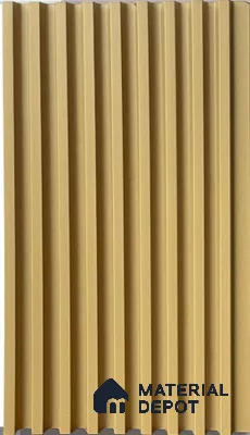 Solid Yellow Plain Colour Louver PN 03016 C 9.5 ft x 4.9 inch WPC Panel - 12 mm | Suitable for Feature Wall, TV Unit & Living Room | Width is Subjected to 5% Variation