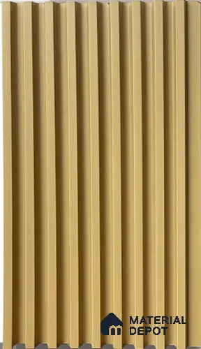 Solid Yellow Plain Colour Louver PN 03016 C 9.5 ft x 4.9 inch WPC Panel - 12 mm | Suitable for Feature Wall, TV Unit & Living Room | Width is Subjected to 5% Variation