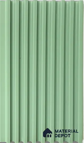 Green Plain Colour Louver PN 03016 D 9.5 ft x 4.9 inch WPC Panel - 12 mm | Suitable for Feature Wall, TV Unit & Living Room | Width is Subjected to 5% Variation