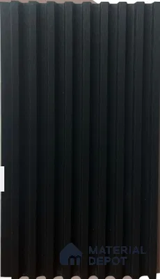 Black Plain Colour Louver PN 03016 E 9.5 ft x 4.9 inch WPC Panel - 12 mm | Suitable for Feature Wall, TV Unit & Living Room | Width is Subjected to 5% Variation