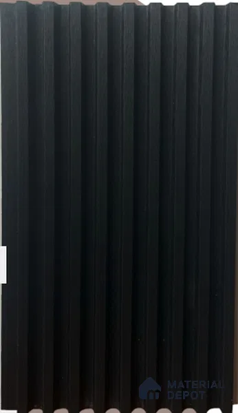Black Plain Colour Louver PN 03016 E 9.5 ft x 4.9 inch WPC Panel - 12 mm | Suitable for Feature Wall, TV Unit & Living Room | Width is Subjected to 5% Variation