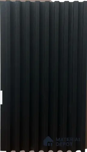 Black Plain Colour Louver PN 03016 E 9.5 ft x 4.9 inch WPC Panel - 12 mm | Suitable for Feature Wall, TV Unit & Living Room | Width is Subjected to 5% Variation