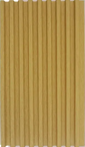 Natural Teak Wooden Louver PN 03016 F 9.5 ft x 4.9 inch WPC Panel - 12 mm | Suitable for Feature Wall, TV Unit & Living Room | Width is Subjected to 5% Variation