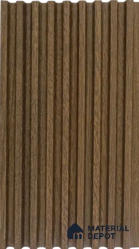 Dark Teak Wooden Louver PN 03016 G 9.5 ft x 4.9 inch WPC Panel - 12 mm | Suitable for Feature Wall, TV Unit & Living Room | Width is Subjected to 5% Variation