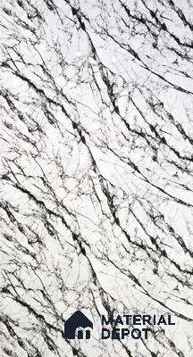 White Marble Look UPVC High Gloss Finish UV Marble Polygranite Sheets 8 ft x 4 ft | LM 21135 - 3 mm