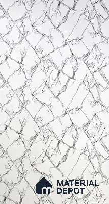 White Marble Look UPVC High Gloss Finish UV Marble Polygranite Sheets 8 ft x 4 ft | LM 21136 - 3 mm