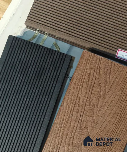 Walnut Brown Colour Wide Lines 9.5 ft x 5.5 inch WPC Deck Flooring - 25 mm (10 Years Warranty)