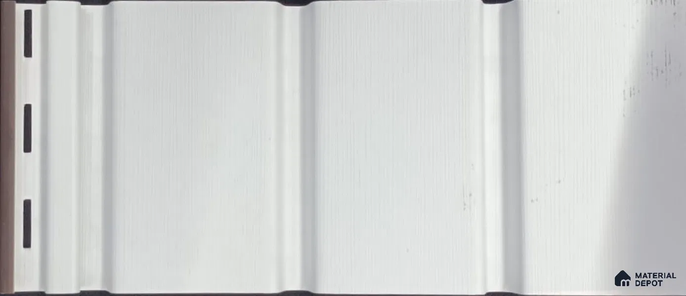 White Plain Colour Louver PN 05791 10 ft x 12 inch PVC Panel - 1 mm | Suitable for Feature Wall, TV Unit & Living Room | Width is Subjected to 5% Variation