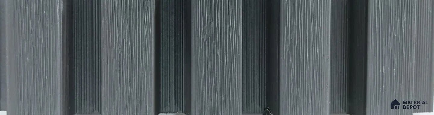Grey Patterned Louver PN 06375 9.5 ft x 8.5 inch WPC Panel - 10 mm | Suitable for Feature Wall, TV Unit & Living Room | Width is Subjected to 5% Variation