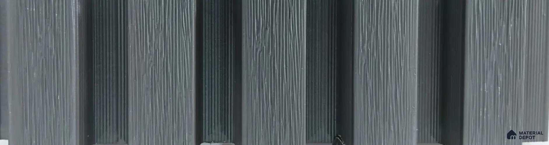 Grey Patterned Louver PN 06375 9.5 ft x 8.5 inch WPC Panel - 10 mm | Suitable for Feature Wall, TV Unit & Living Room | Width is Subjected to 5% Variation