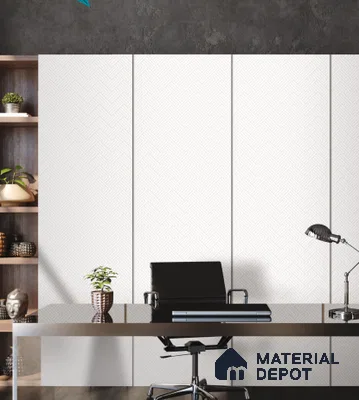 White Textured Solid Look LM 01098 8 ft x 4 ft Texture Finish Decorative Laminate - 1 mm | Suitable for TV Unit, Wardrobe, Kitchen Cabinets