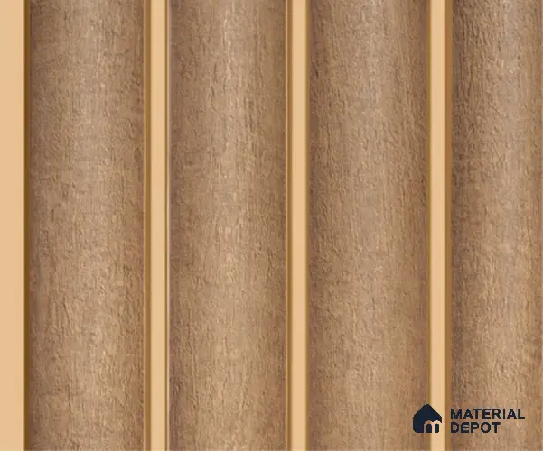 Brown Wooden Louver PN 00128 8 ft x 5 inch Charcoal Panel - 12 mm | Suitable for Feature Wall, TV Unit & Living Room | Width is Subjected to 5% Variation
