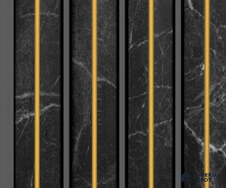 Black Marble Louver PN 00137 8 ft x 5 inch Charcoal Panel - 12 mm | Suitable for Feature Wall, TV Unit & Living Room | Width is Subjected to 5% Variation