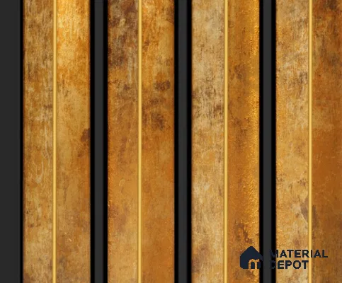 Brown Marble Louver PN 00138 8 ft x 5 inch Charcoal Panel - 12 mm | Suitable for Feature Wall, TV Unit & Living Room | Width is Subjected to 5% Variation