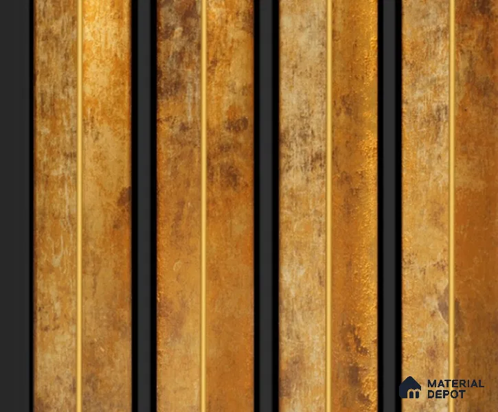 Brown Marble Louver PN 00138 8 ft x 5 inch Charcoal Panel - 12 mm | Suitable for Feature Wall, TV Unit & Living Room | Width is Subjected to 5% Variation