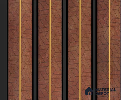 Brown Wooden Louver PN 00139 8 ft x 5 inch Charcoal Panel - 12 mm | Suitable for Feature Wall, TV Unit & Living Room | Width is Subjected to 5% Variation