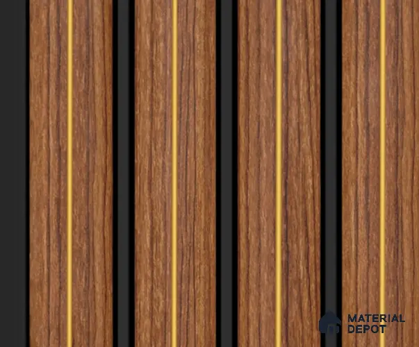 Brown Wooden Louver PN 00140 8 ft x 5 inch Charcoal Panel - 12 mm | Suitable for Feature Wall, TV Unit & Living Room | Width is Subjected to 5% Variation