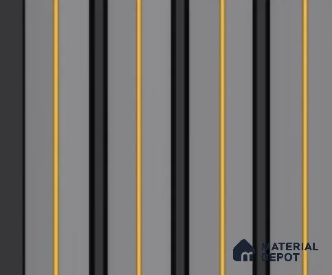 Grey Plain Colour Louver PN 00141 8 ft x 5 inch Charcoal Panel - 12 mm | Suitable for Feature Wall, TV Unit & Living Room | Width is Subjected to 5% Variation
