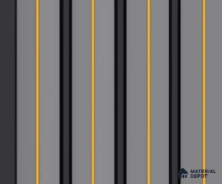 Grey Plain Colour Louver PN 00141 8 ft x 5 inch Charcoal Panel - 12 mm | Suitable for Feature Wall, TV Unit & Living Room | Width is Subjected to 5% Variation