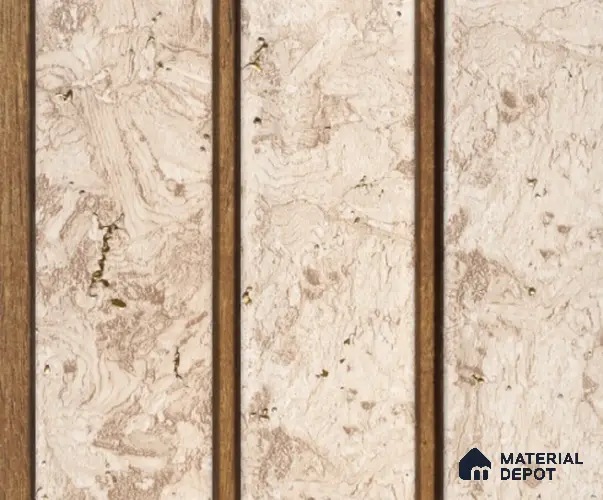 Beige Wooden Louver PN 00144 8 ft x 5 inch Charcoal Panel - 12 mm | Suitable for Feature Wall, TV Unit & Living Room | Width is Subjected to 5% Variation