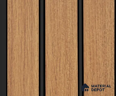 Brown Wooden Louver PN 00146 8 ft x 5 inch Charcoal Panel - 12 mm | Suitable for Feature Wall, TV Unit & Living Room | Width is Subjected to 5% Variation
