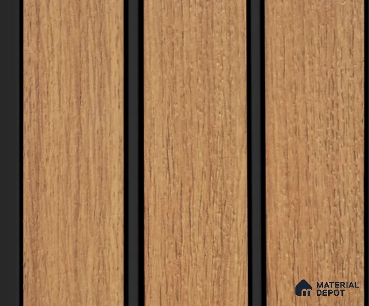 Brown Wooden Louver PN 00146 8 ft x 5 inch Charcoal Panel - 12 mm | Suitable for Feature Wall, TV Unit & Living Room | Width is Subjected to 5% Variation