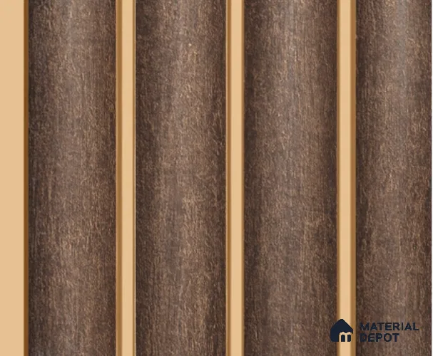Brown Rustic Louver PN 00129 8 ft x 5 inch Charcoal Panel - 12 mm | Suitable for Feature Wall, TV Unit & Living Room | Width is Subjected to 5% Variation