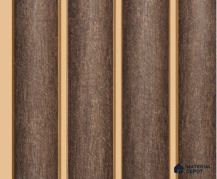 Brown Rustic Louver PN 00129 8 ft x 5 inch Charcoal Panel - 12 mm | Suitable for Feature Wall, TV Unit & Living Room | Width is Subjected to 5% Variation