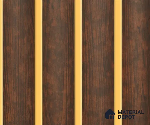Brown Wooden Louver PN 00148 8 ft x 5 inch Charcoal Panel - 12 mm | Suitable for Feature Wall, TV Unit & Living Room | Width is Subjected to 5% Variation