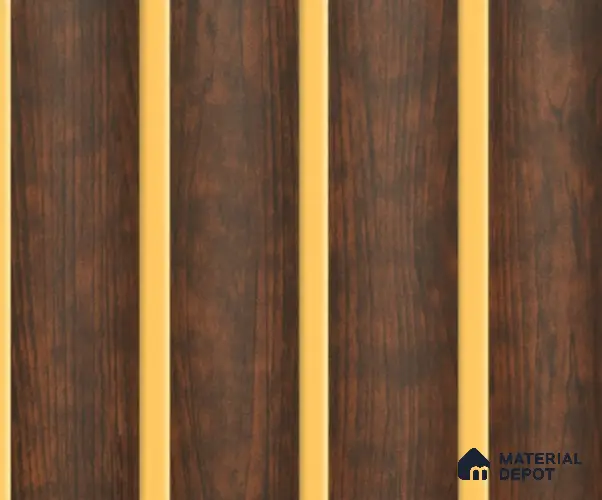Brown Wooden Louver PN 00148 8 ft x 5 inch Charcoal Panel - 12 mm | Suitable for Feature Wall, TV Unit & Living Room | Width is Subjected to 5% Variation