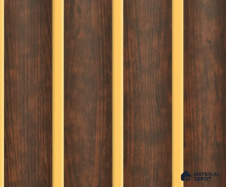 Brown Wooden Louver PN 00148 8 ft x 5 inch Charcoal Panel - 12 mm | Suitable for Feature Wall, TV Unit & Living Room | Width is Subjected to 5% Variation