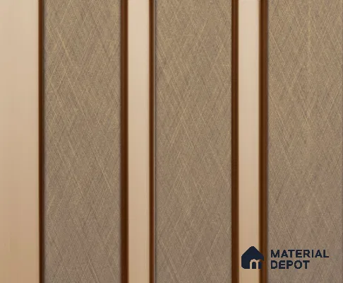 Beige Fabric Louver PN 00152 8 ft x 5 inch Charcoal Panel - 12 mm | Suitable for Feature Wall, TV Unit & Living Room | Width is Subjected to 5% Variation