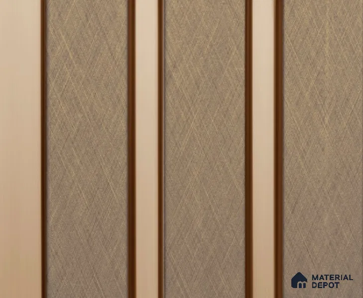 Beige Fabric Louver PN 00152 8 ft x 5 inch Charcoal Panel - 12 mm | Suitable for Feature Wall, TV Unit & Living Room | Width is Subjected to 5% Variation