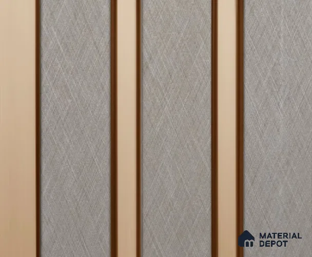Grey Fabric Louver PN 00153 8 ft x 5 inch Charcoal Panel - 12 mm | Suitable for Feature Wall, TV Unit & Living Room | Width is Subjected to 5% Variation