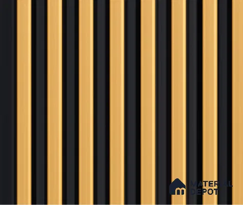 Multi Colour Plain Colour Louver PN 00156 8 ft x 5 inch Charcoal Panel - 12 mm | Suitable for Feature Wall, TV Unit & Living Room | Width is Subjected to 5% Variation