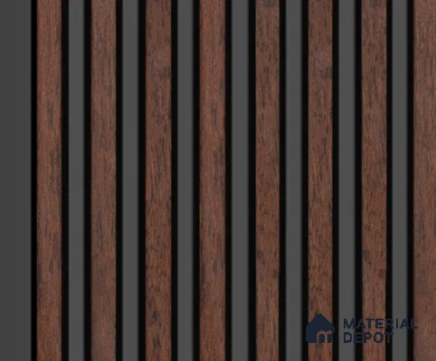 Multi Colour Wooden Louver PN 00159 8 ft x 5 inch Charcoal Panel - 12 mm | Suitable for Feature Wall, TV Unit & Living Room | Width is Subjected to 5% Variation