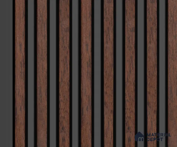 Multi Colour Wooden Louver PN 00159 8 ft x 5 inch Charcoal Panel - 12 mm | Suitable for Feature Wall, TV Unit & Living Room | Width is Subjected to 5% Variation