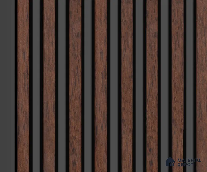 Multi Colour Wooden Louver PN 00159 8 ft x 5 inch Charcoal Panel - 12 mm | Suitable for Feature Wall, TV Unit & Living Room | Width is Subjected to 5% Variation