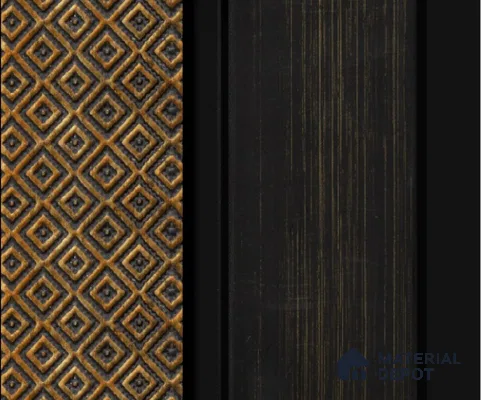 Brown Patterned Louver PN 00162 8 ft x 5 inch Charcoal Panel - 12 mm | Suitable for Feature Wall, TV Unit & Living Room | Width is Subjected to 5% Variation