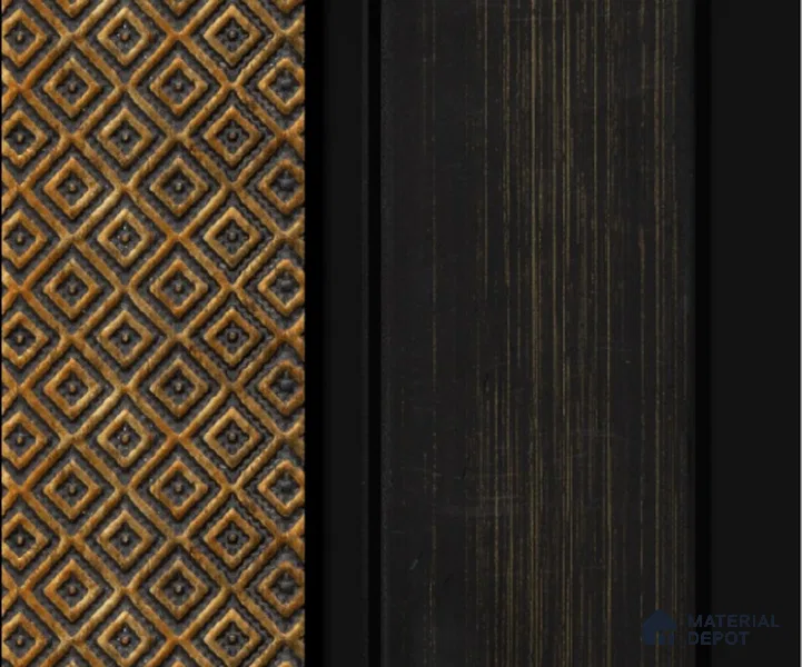 Brown Patterned Louver PN 00162 8 ft x 5 inch Charcoal Panel - 12 mm | Suitable for Feature Wall, TV Unit & Living Room | Width is Subjected to 5% Variation
